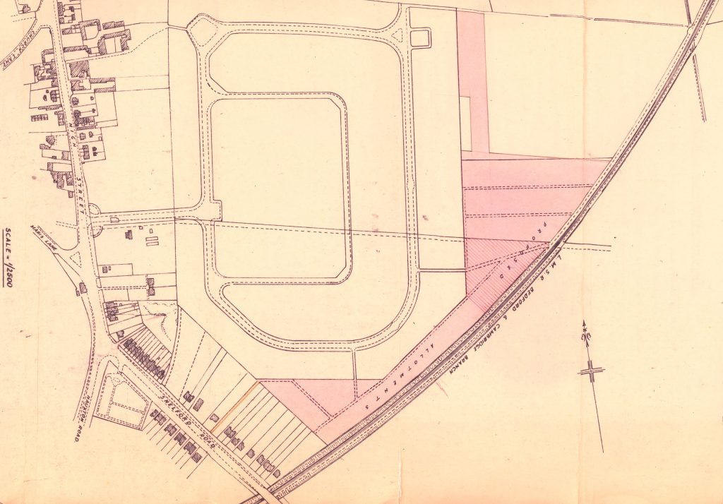 Plan of Foster Road allotment site in 1957.