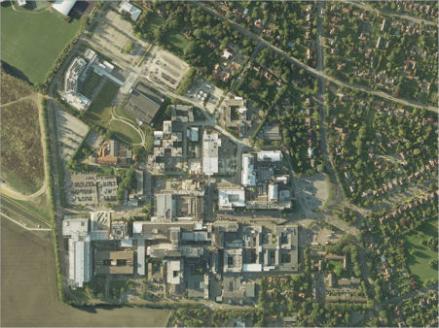 Aerial view of Addenbrooke’s Hospital, 2011. Addenbrooke’s Hospital Archives.