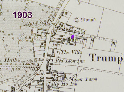 1903 map showing first houses in Alpha Terrace and Free Church. Source: Cambridgeshire Collection, Cambridge Central Library.