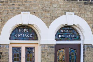 Example of stained glass in doors and fanlights. Photo: Stephen Brown.
