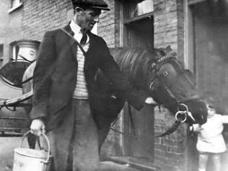 Charlie Seekings delivering milk in the 1930s. Source: Martin Seekings.