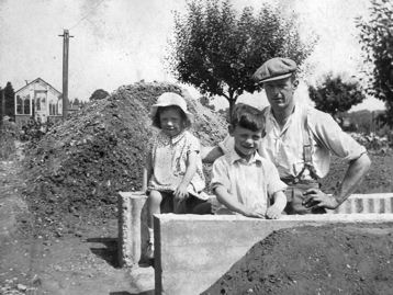 Cecil Galley and children, Ann and John. Source: John Galley.