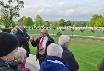 Arthur Brookes talking about the American Cemetery, Local History Group visit. Photo: Martin Jones, 8 May 2014.