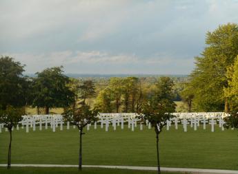 View from the American Cemetery to the north towards Ely Cathedral, Local History Group visit. Photo: Andrew Roberts, 8 May 2014.