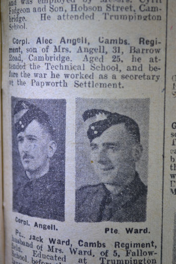 A. Angell. Independent Press and Chronicle, 17 April 1942, p. 13. Cambridgeshire Collection.