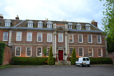The front façade of Anstey Hall, Local History Group visit. Photo: Andrew Roberts, 15 May 2012.