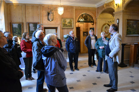 John de Bruyne talking to the group in the Reception Hall of Anstey Hall, Local History Group visit. Photo: Andrew Roberts, 15 May 2012.