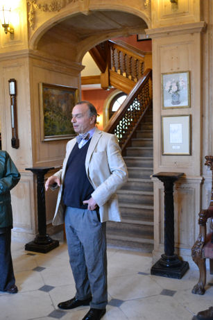 John de Bruyne talking to the group in the Reception Hall of Anstey Hall, Local History Group visit. Photo: Andrew Roberts, 15 May 2012.