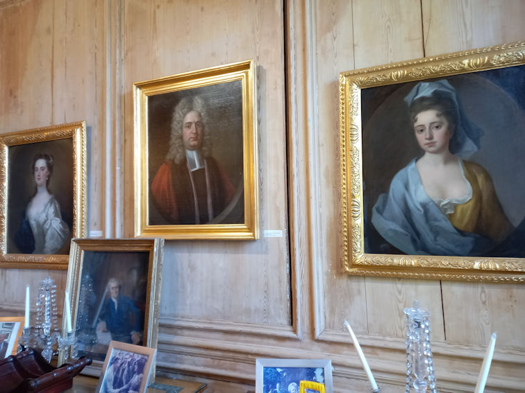 Portraits of Christopher Anstey and Mary Anstey in the reception hall. Photo: Andrew Roberts, 22 May 2025.