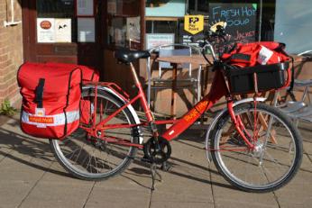 Post office bike outside the Post Office, The Parade, Anstey Way, 14 November 2012. Andrew Roberts.