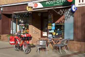 Post office bike outside the Post Office, The Parade, Anstey Way, 14 November 2012. Andrew Roberts.