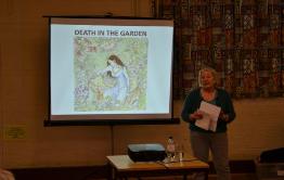 'Death in the Garden' talk, 9 April 2015. Chair: Pam Stacey. Photo: Andrew Roberts.