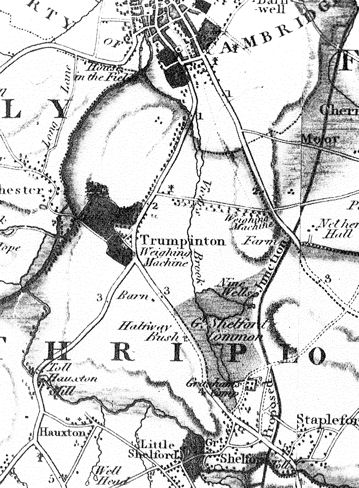Extract from Baker's Map of Cambridgeshire, 1824 (VCH, 1982, facing p. 161).
