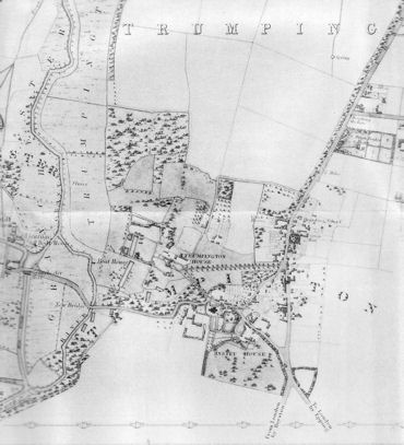 Detail from Baker's Map of the University and Town of Cambridge, 1830. Cambridgeshire Records Society.