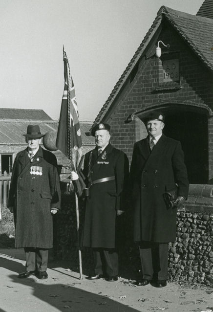 Members of the British Legion outside the Hall.