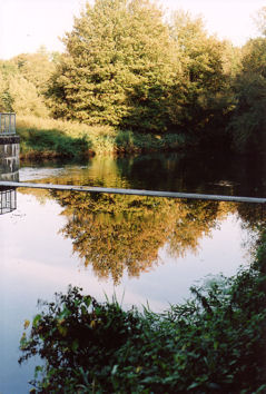 The pool above the weir and line of the weir at Byron’s Pool, October 2007