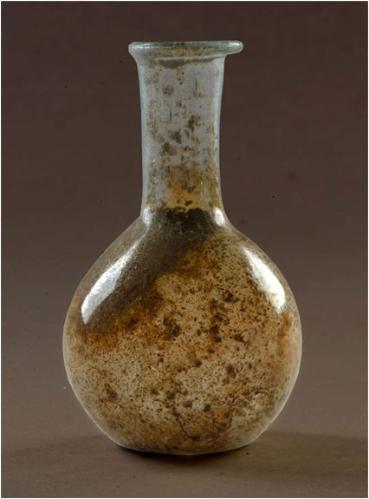 Unguent bottle from Cemetery B on the AstraZeneca North site. Cambridge Archaeological Unit.