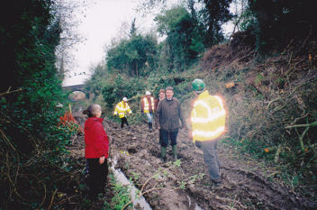 Further clearance of the railway cutting, spring 2009.
