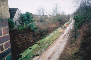Looking east along the railway cutting from Shelford Road bridge, after clearance, January-February 2010.