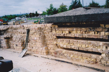 Remedial work on the brickwork of Hauxton Road bridge, September 2010.