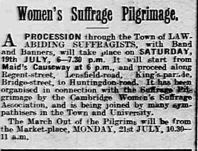 Cambridge Independent Press, 18 July 1913, p. 1.