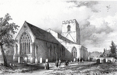 Trumpington Church from the North East, 1840s.