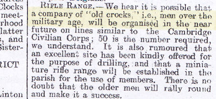 Cambridge Chronicle, 27 November 1914, p. 7.