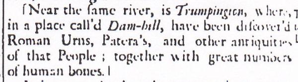 Extract from Camden�s Britannia, 1722, p. 479.
