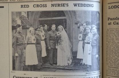 Wedding of Margaret Chapman. Independent Press and Chronicle, 14 August 1942, p. 6. Cambridgeshire Collection.