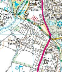 Ordnance Survey map of the Chaucer Road and Latham Road area, 2008