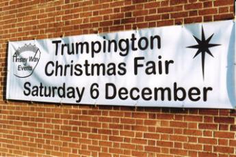 The display banner for the Trumpington Christmas Fair, 6 December 2008