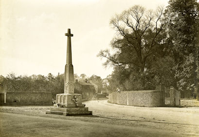 The Church Lane and High Street junction, before the road was realigned in 1938. Source: Cambridgeshire Collection.