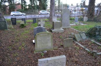 Grave of Harry James and Ellen Newell, Trumpington Churchyard Extension. Photo: Andrew Roberts, 15 January 2015.