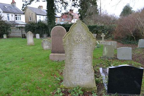 Grave of Ellis and Elizabeth Matthews, Trumpington Churchyard Extension. Photo: Andrew Roberts, 16 January 2015.