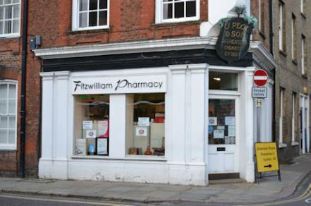 Fitzwilliam Pharmacy, Trumpington Street, formerly the pharmacy of G. Peck & Son. Photo: Andrew Roberts, 23 September 2016.