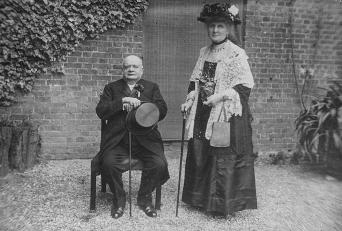 Canon Percy Pemberton and Mrs Patience Pemberton. Probably during the celebration of their golden wedding anniversary, June 1920 (similar to Old Picture Postcards, plate 37). (Stephen Brown)