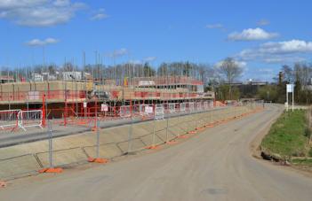 Progress with the construction of homes on the southern arm of Whitelocks Drive near the community college. Photo: Andrew Roberts, 11 April 2015.