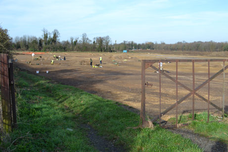 Archaeological work on the field behind CPDC. Photo: Andrew Roberts, 24 February 2011.