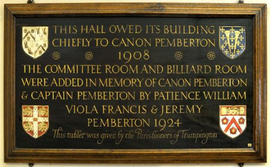 Memorial plaque commemorating the additions.