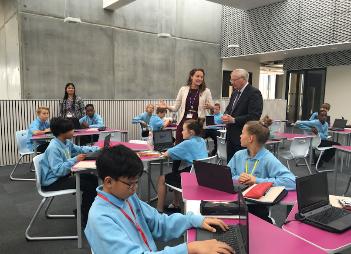 HRH the Duke of Gloucester at the opening of Trumpington Community College, 23 September 2016. Source: Trumpington Community College.