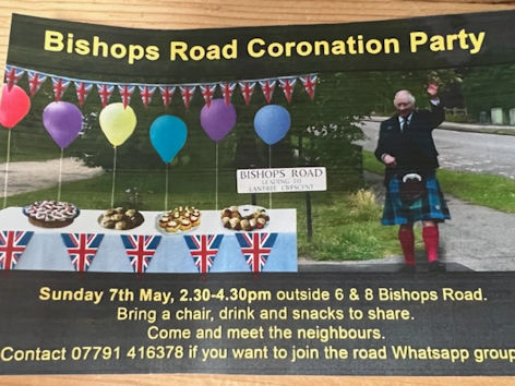 Poster advertising the Bishop’s Road event, April-May 2023.