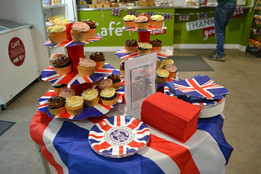 Cup cakes at the ready for the Coronation, Clay Farm Centre. Photo: Andrew Roberts, 6 May 2023.