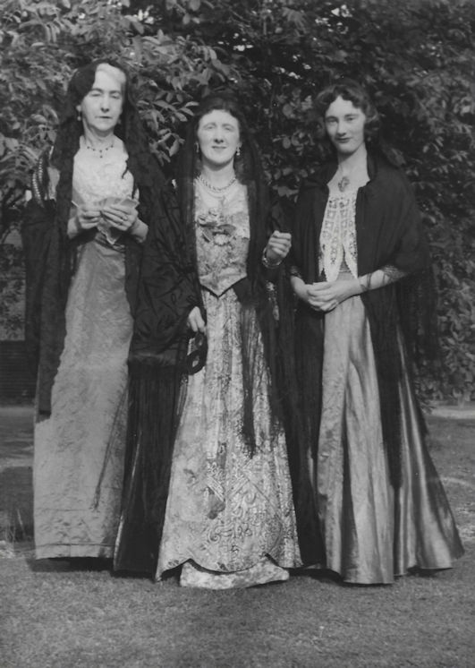 The Queen’s of England pageant, June 1953: Scene IX Queen Victoria as an old woman: Mrs King; Two attendants not named. Copy photo: Annie Jackson, May 2023.