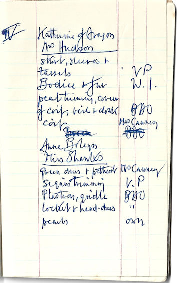 Page from Beatrix Oldfield’s notebook about The Queen’s of England pageant, June 1953. Photo: Annie Jackson, May 2023.