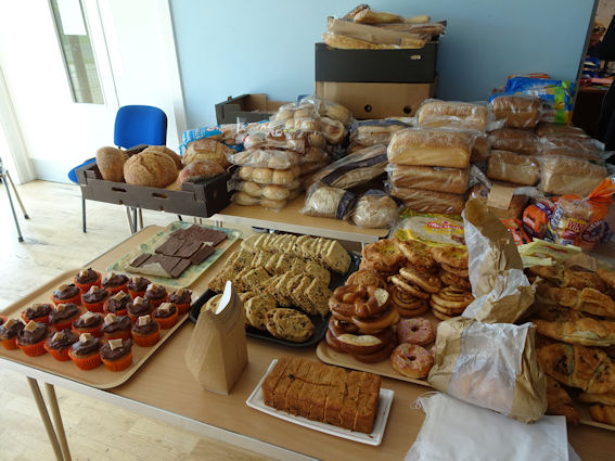 Food supplies at Trumpington Food Hub. Photo: Andrew Roberts, 26 May 2023.