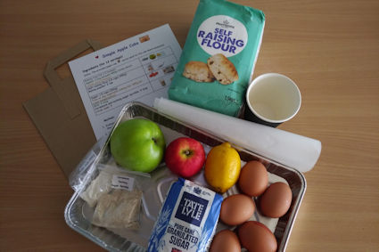 Simple apple cake recipe pack, Trumpington Food Hub. Photo: Smita Botre, 10 September 2021.