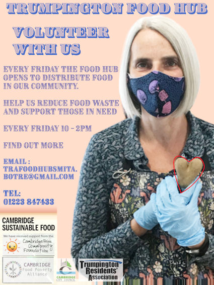 Poster to encourage volunteers to help with the Food Hub. Smita Botre, August 2021.