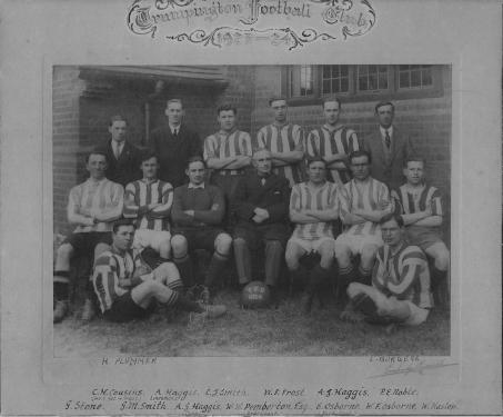Trumpington Football Club, 1923 – 1924 Season. Photograph provided by Colin Osborne, grandson of F.W. Osborne.