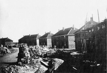 Foster Road during construction, c. 1946. Cambridgeshire Collection, Cambridge Central Library.