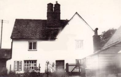Side view of Dated Cottage, 18 Grantchester Road, 1955, from the garden of 22 Grantchester Road